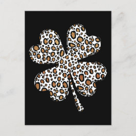 Cartão Postal Clover Shamrock Leopard Spots St. Patrick's Day