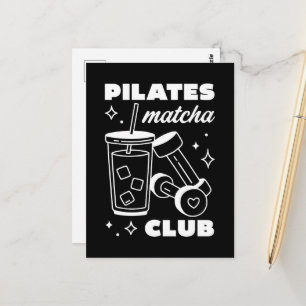 Cartão Postal clube de classe de Pilates e amantes de latte de m