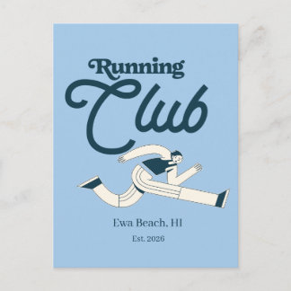 Cartão Postal Clube de Corrida Gráfico Personalizado Azul Marinh