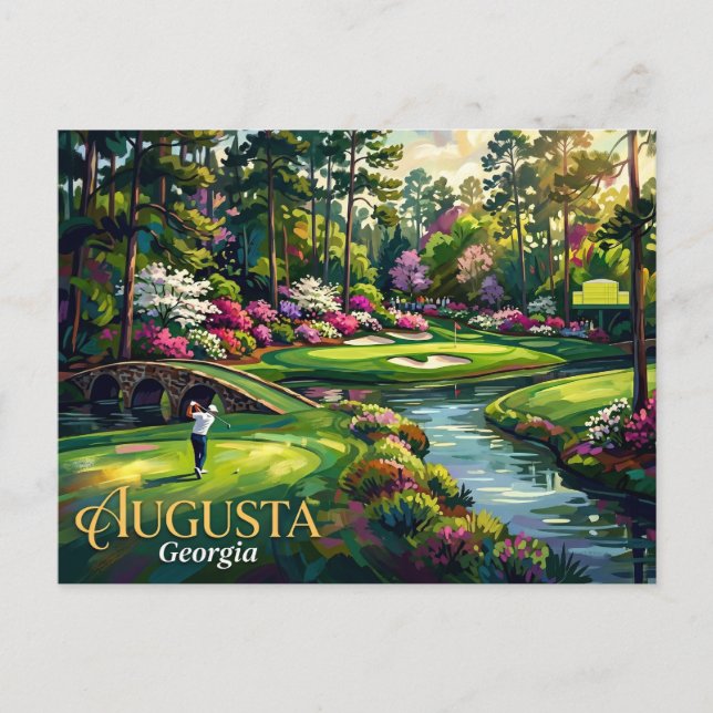 Cartão Postal Clube de Golfe Augusta National EUA (Frente)