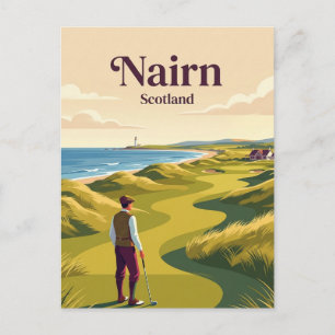 Cartão Postal Clube de Golfe de Nairn, Escócia