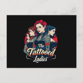 Cartão Postal Clube de Mulheres Tatuadas, Vermelho, Azul e Preto