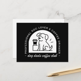 Cartão Postal Clube do papai cachorro amantes de café engraçado