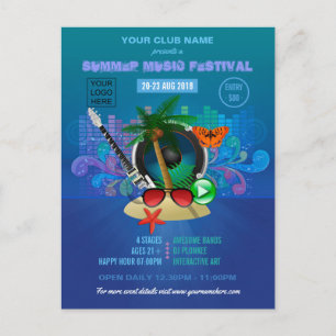 Cartão Postal Clube Festival de Música de Verão adicionar logoti