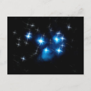 Cartão Postal Cluster de Estrela Azul Pleiades