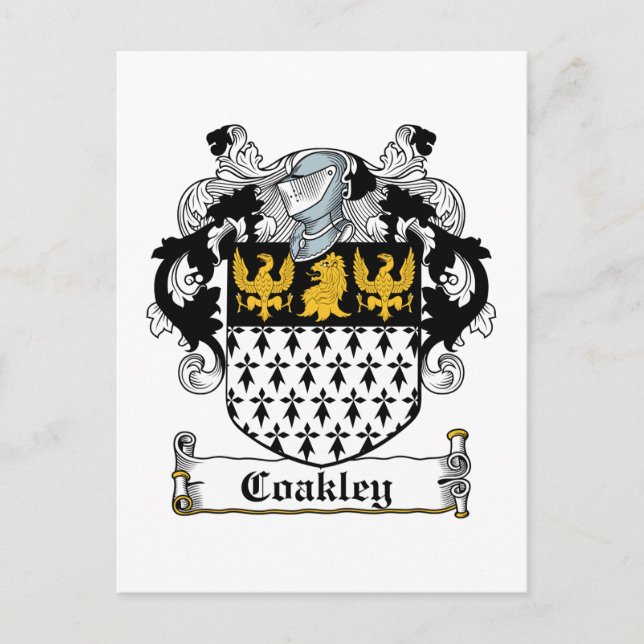 Cartão Postal Coakley Family Crest (Frente)