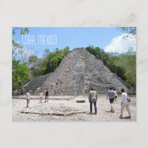 Cartão Postal Coba Pyramid Mayan Ruins Península Yucatan México