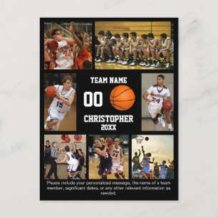 Cartão Postal Cobertura de folheto de colagem de basquetebol