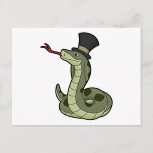 Cartão Postal Cobra como Cavalheiro & Chapéu