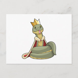Cartão Postal Cobra como Rei com Coroa