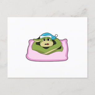 Cartão Postal Cobra dormindo com touca de dormir