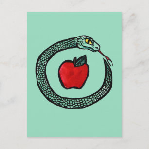 Cartão Postal Cobra e Maçã