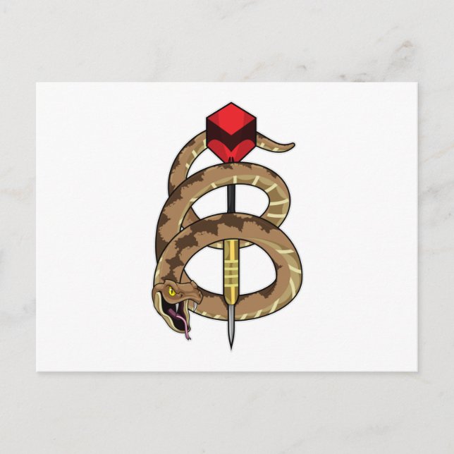 Cartão Postal Cobra em Dardos com Dardo (Frente)