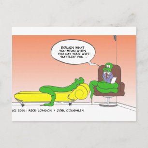 Cartão Postal Cobra em Terapia Presentes Engraçados e Colecionáv