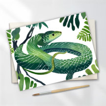 Cobra Verde | Ano da Serpente Aquarela