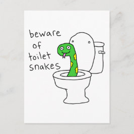 Cartão Postal Cobras de Banheiro Humor de Banheiro Engraçado 