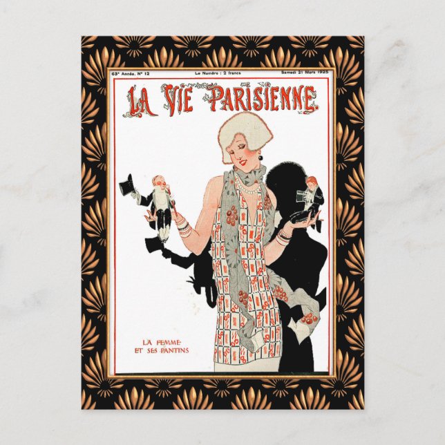 Cartão Postal Cobrir da revista 1920 La Vie Parisienne (Frente)