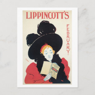 Cartão Postal Cobrir da revista Vintage art Nouveau Fevereiro