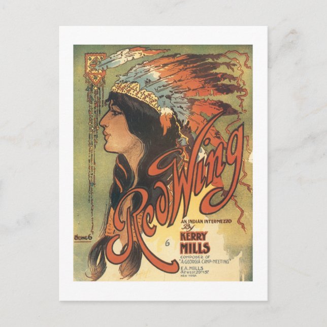 Cartão Postal Cobrir de Canalização Red Wing Vintage (Frente)