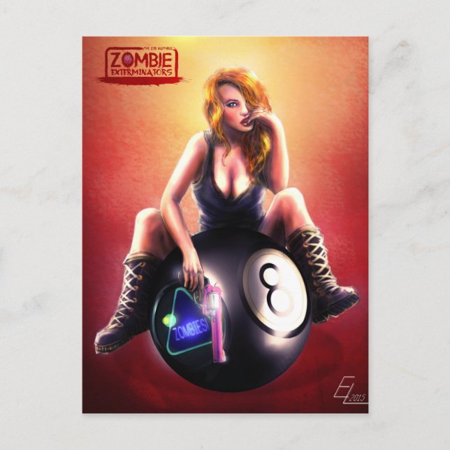 Cartão Postal Cobrir de Livro de Exterminadores Zombie (Frente)