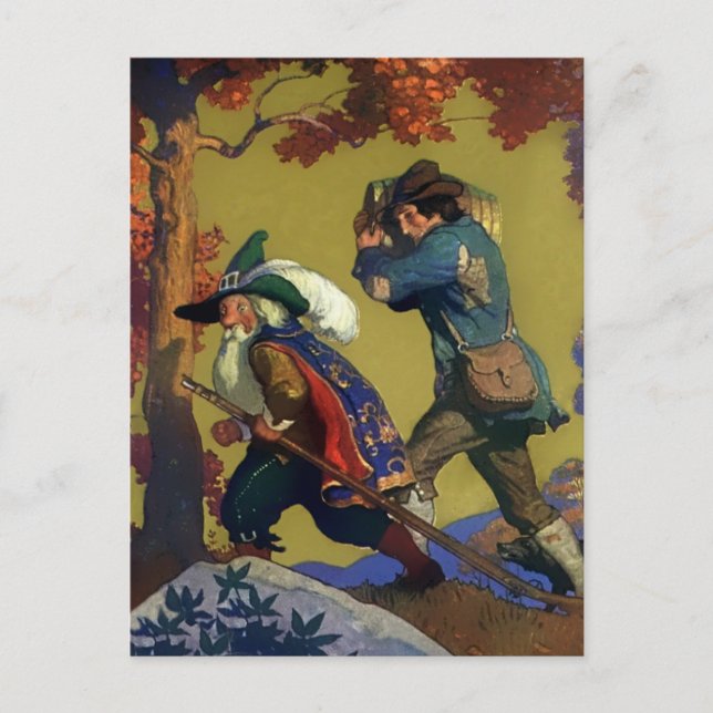 Cartão Postal cobrir do Livro "Rip Van Winkle" do NC Wyeth (Frente)