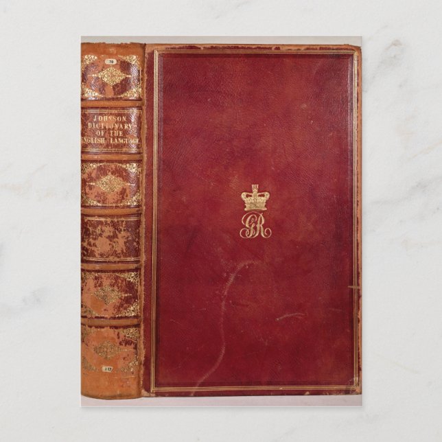 Cartão Postal Cobrir frontal do dicionário de Johnson (Frente)