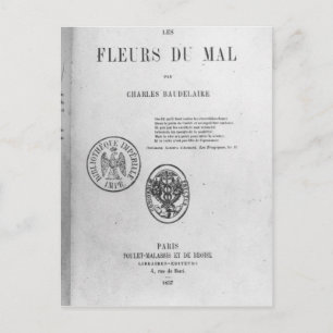 Cartão Postal Cobrir frontal, Primeira edição de "Les Fleurs d