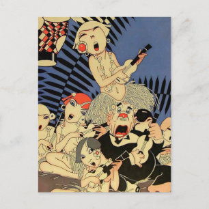 Cartão Postal cobrir "Ukulele Banda" de 1927 por J. Carlos