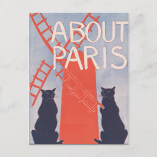 Cartão Postal Cobrir Vintage Paris Book