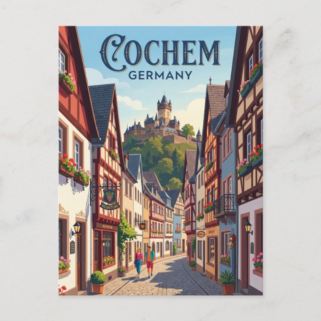 Cartão Postal Cochem, Alemanha, Beco Alemanha (Frente)