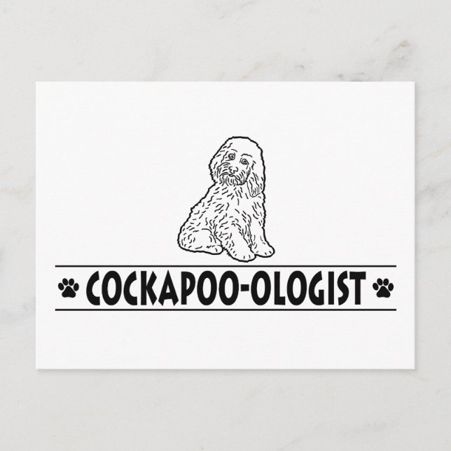 Cartão Postal Cockapoo Divertido (Frente)