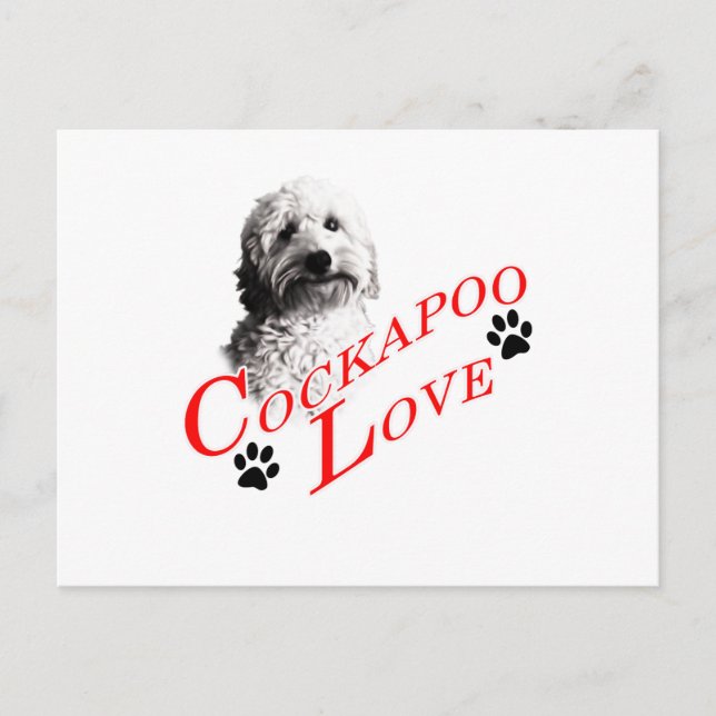 Cartão Postal Cockapoo Love (Frente)
