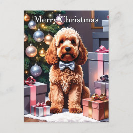 Cartão Postal Cockapoo Natal