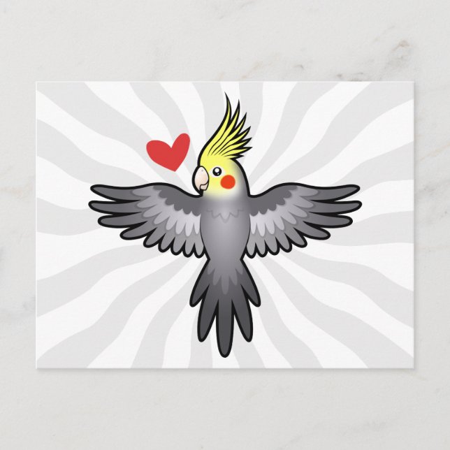 Cartão Postal Cockatiel Love (Frente)