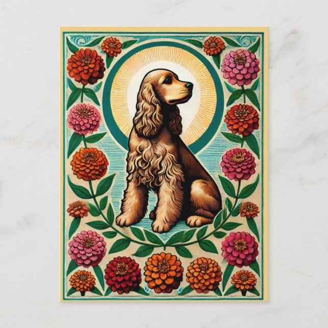 Cartão Postal Cocker Spaniel (Frente)