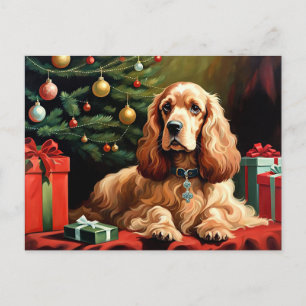 Cartão Postal Cocker Spaniel Natal