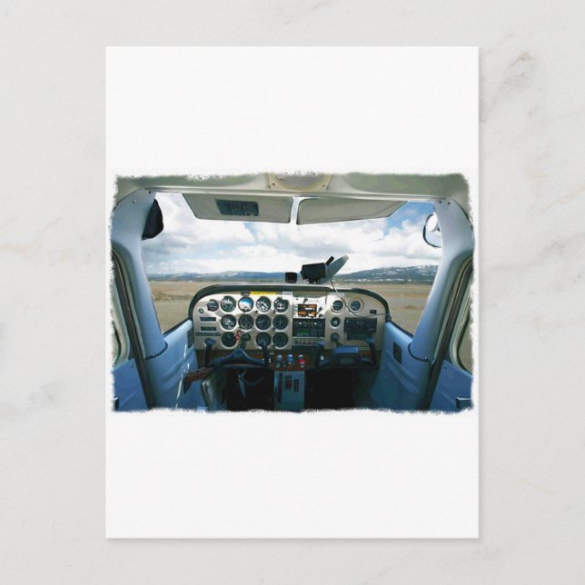 Cartão Postal Cockpit do avião (Frente)