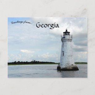 Cartão Postal Cockspur Island Light Chatham County Georgia