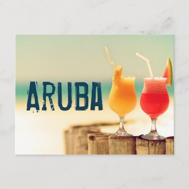 Cartão Postal Cocktails de Aruba (Frente)