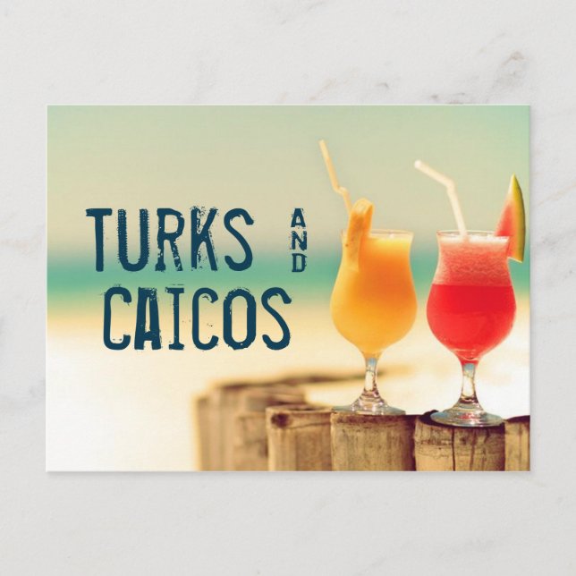 Cartão Postal cocktails Turks e Caicos (Frente)