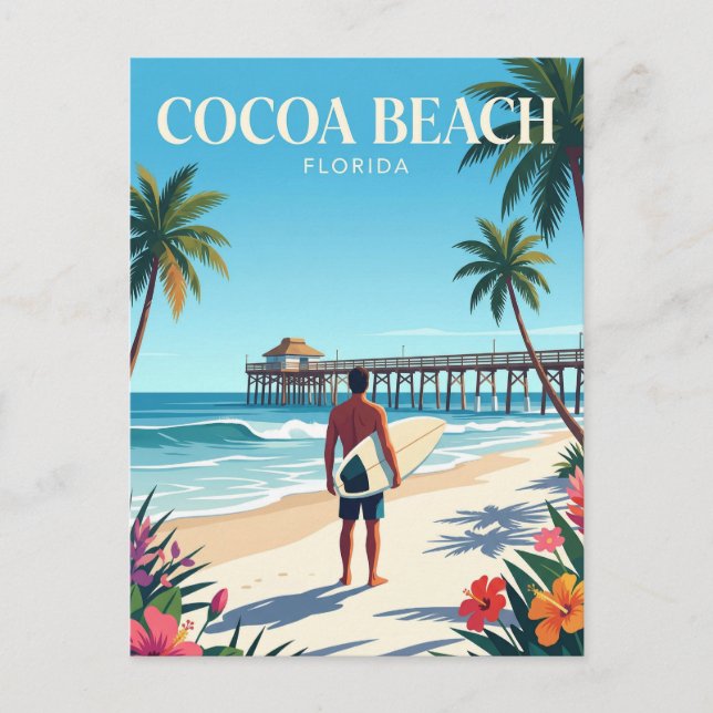 Cartão Postal Cocoa Beach Flórida (Frente)