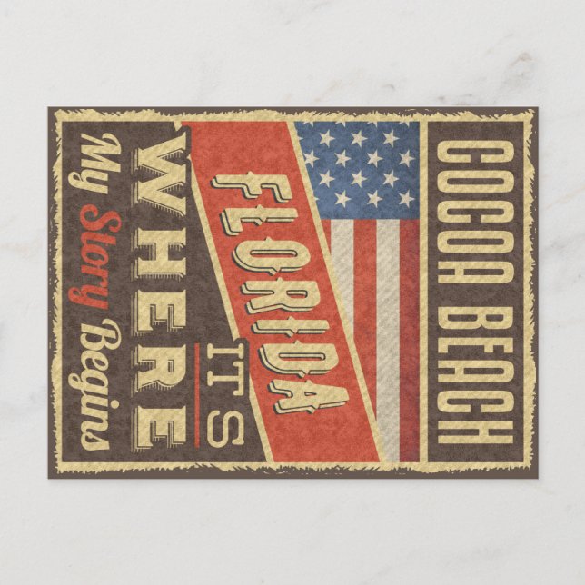 Cartão Postal Cocoa Beach Florida (Frente)