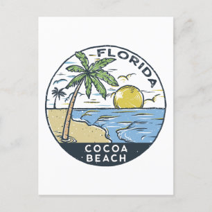 Cartão Postal Cocoa Beach Florida Vintage
