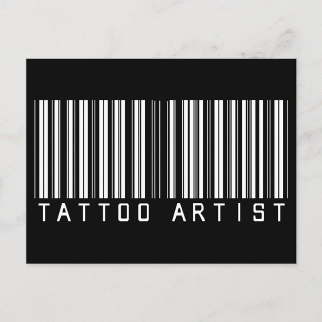 Cartão Postal Código de Bar do Artista de Tatuagem (Frente)