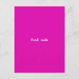 Cartão Postal Código de Menor | Moderno Neon Hot Pink Girl Power