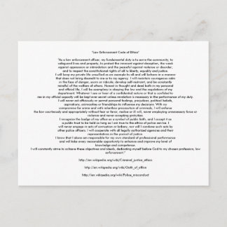 Cartão Postal CÓDIGO DE polícia DA ÉTICA