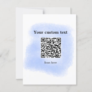 Cartão Postal código de verificação QR de cor aquática azul adic
