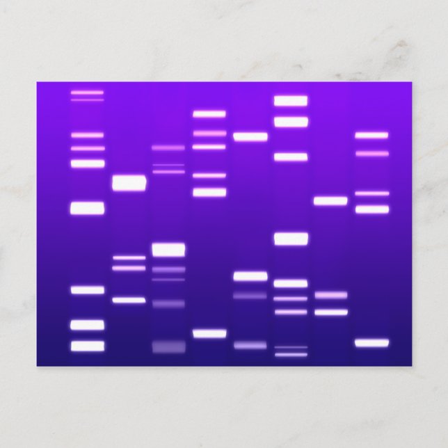 Cartão Postal Código Genético DNA Roxo (Frente)