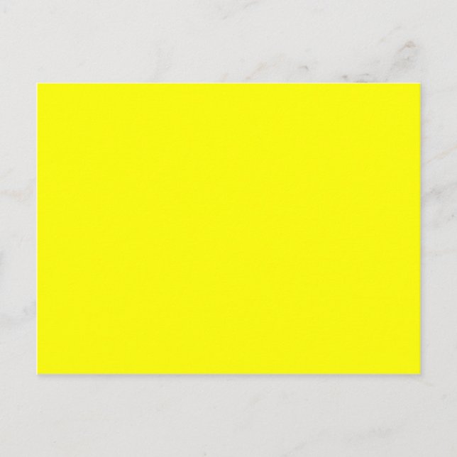 Cartão Postal Código hex amarelo neon FFFF01 (Frente)