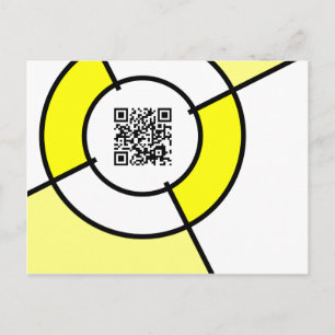 Cartão Postal código QR amarelo